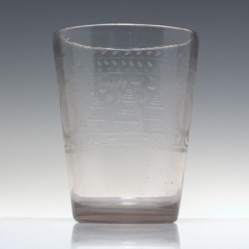 BOHEMIAN ENGRAVED 18TH CENTURY GLASS TUMBLER C1740 - ADDITIONAL PHOTO 6