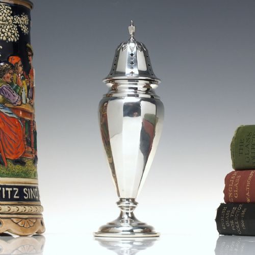 large george v english sterling silver sugar caster birmingham 1918 - CATEGORY: ANTIQUE SILVER - DATED 1920