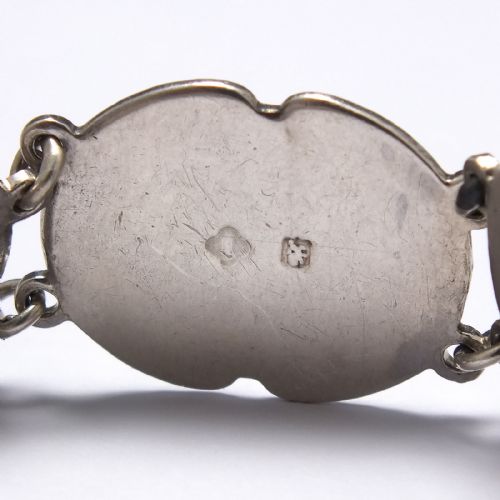 SOLD SILVER AND SCOTTISH AGATE BRACELET GLASGOW C1957 - ADDITIONAL PHOTO 1