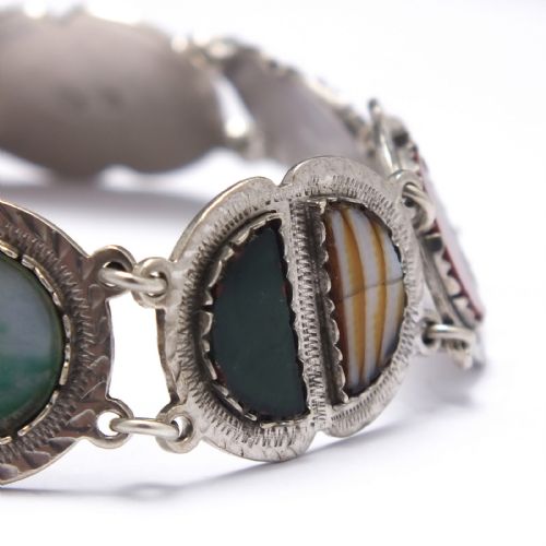 SOLD SILVER AND SCOTTISH AGATE BRACELET GLASGOW C1957 - ADDITIONAL PHOTO 3