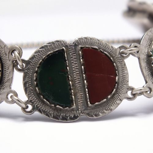 SOLD SILVER AND SCOTTISH AGATE BRACELET GLASGOW C1957 - ADDITIONAL PHOTO 4