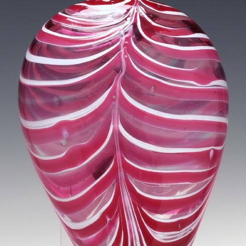 19TH CENTURY PINK NAILSEA GLASS FLASK C1830 - ADDITIONAL PHOTO 2