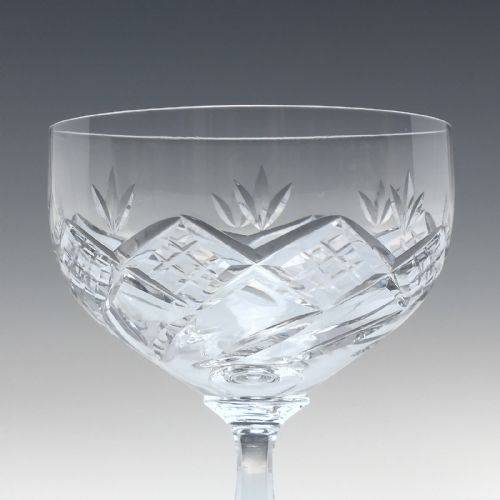 SET OF SIX VINTAGE EDINBURGH CRYSTAL CHAMPAGNE GLASSES C1955 - ADDITIONAL PHOTO 3