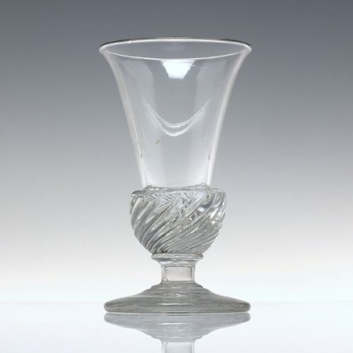 RARE GEORGIAN GADROONED THISTLE DRAM GLASS C1820 - ADDITIONAL PHOTO 4
