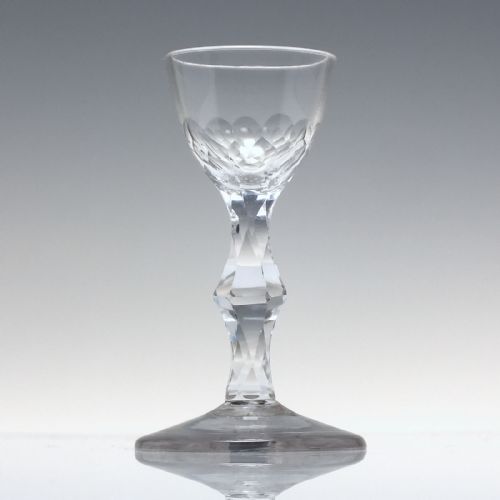 RARE 18TH CENTURY FACET CUT DRAM GLASS C1780 - ADDITIONAL PHOTO 4