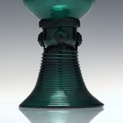 19TH CENTURY TURQUOISE WINE ROEMER GLASS C1830 - ADDITIONAL PHOTO 4
