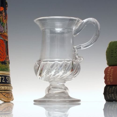 georgian gadrooned half pint glass coin tankard c1837 - CATEGORY: ANTIQUE GLASS - DATED 1800
