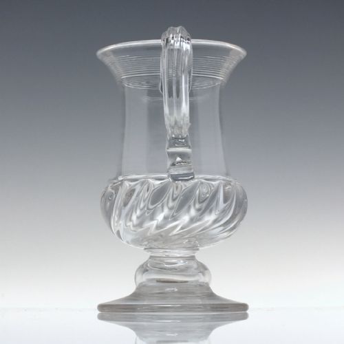 GEORGIAN GADROONED HALF PINT GLASS COIN TANKARD C1837 - ADDITIONAL PHOTO 3