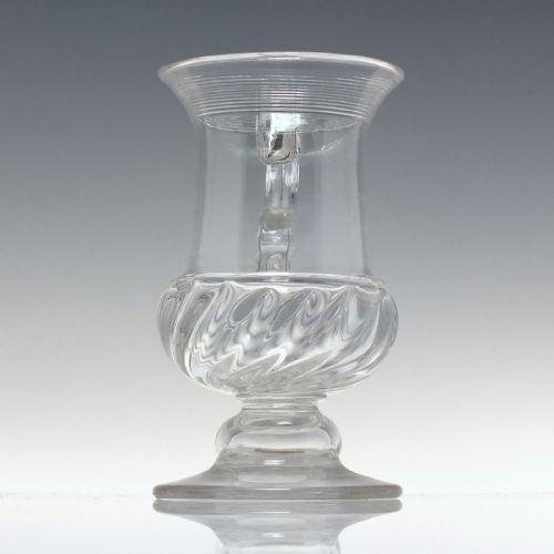 GEORGIAN GADROONED HALF PINT GLASS COIN TANKARD C1837 - ADDITIONAL PHOTO 4