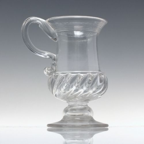 GEORGIAN GADROONED HALF PINT GLASS COIN TANKARD C1837 - ADDITIONAL PHOTO 5