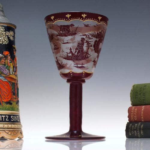 large 19th century bohemian wine glass goblet c1860 - CATEGORY: ANTIQUE GLASS - DATED 1860