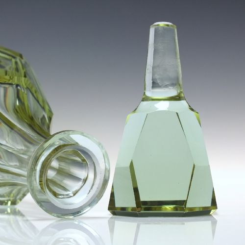 MOSER ART DECO NEODYMIUM ALEXANDRITE GLASS DECANTER AND SIX MATCHING GLASSES C1930 - ADDITIONAL PHOTO 2