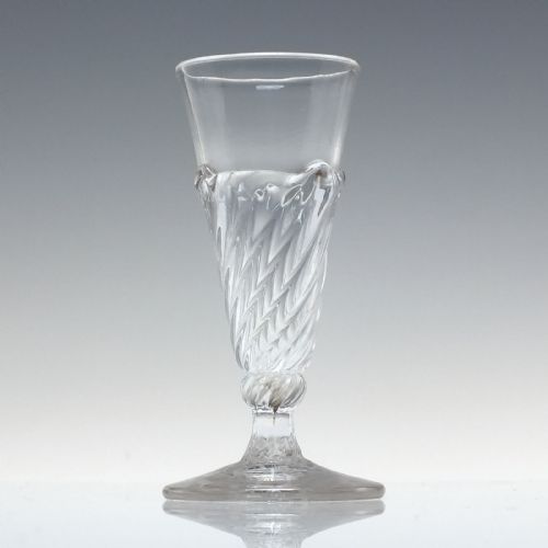 RARE DRAM SIZE 18TH CENTURY WRYTHEN FLAMI ALE GLASS C1750 - ADDITIONAL PHOTO 3