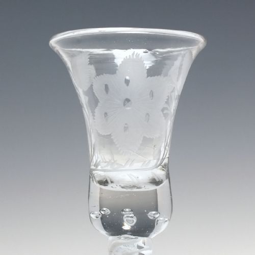18TH CENTURY JACOBITE SYMPATHY ENGRAVED OPAQUE TWIST WINE GLASS C1760 - ADDITIONAL PHOTO 6