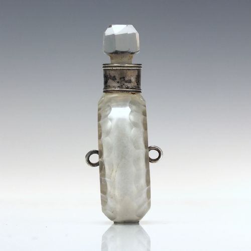 UNUSUAL VICTORIAN CIRCULAR COMBINED GLASS PERFUME BOTTLE PATCH BOX C1870 - ADDITIONAL PHOTO 3
