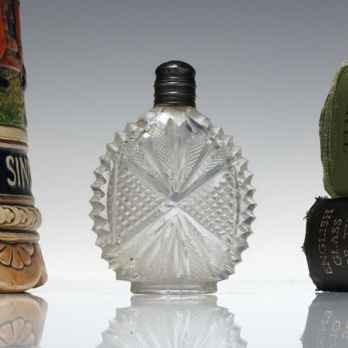victorian cut glass perfume bottle c1870 - CATEGORY: ANTIQUE GLASS - DATED 1870