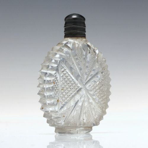VICTORIAN CUT GLASS PERFUME BOTTLE C1870 - ADDITIONAL PHOTO 2