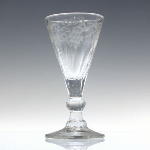 18TH CENTURY ENGRAVED WINE OR PORT GLASS C1780 - ADDITIONAL PHOTO 5