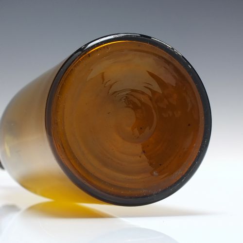 ANTIQUE 19TH CENTURY AMBER GLASS SERVING BOTTLE OR DECANTER C1860 - ADDITIONAL PHOTO 1