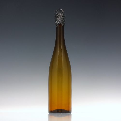 ANTIQUE 19TH CENTURY AMBER GLASS SERVING BOTTLE OR DECANTER C1860 - ADDITIONAL PHOTO 3