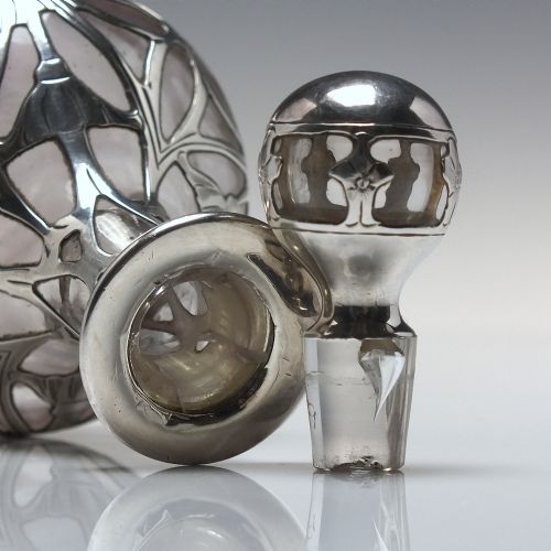 SILVER ART NOUVEAU GLASS PERFUME BOTTLE C1900 - ADDITIONAL PHOTO 3