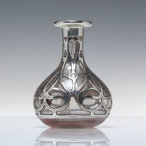 SILVER ART NOUVEAU GLASS PERFUME BOTTLE C1900 - ADDITIONAL PHOTO 4