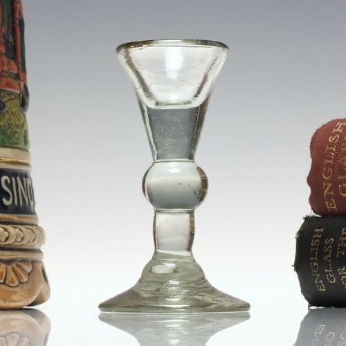 18th century miniature tincture deceptive baluster glass c1740 - CATEGORY: ANTIQUE GLASS - DATED 1750