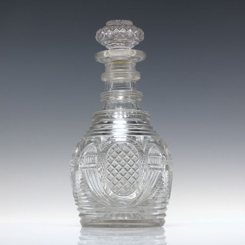 LARGE GEORGIAN IRISH CUT GLASS DECANTER C1820 - ADDITIONAL PHOTO 5