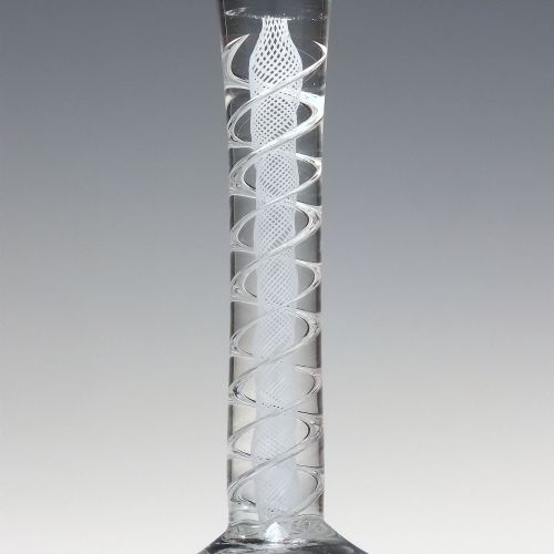 18TH CENTURY MIXED TWIST WINE OR CHAMPAGNE FLUTE GLASS C1760 - ADDITIONAL PHOTO 4
