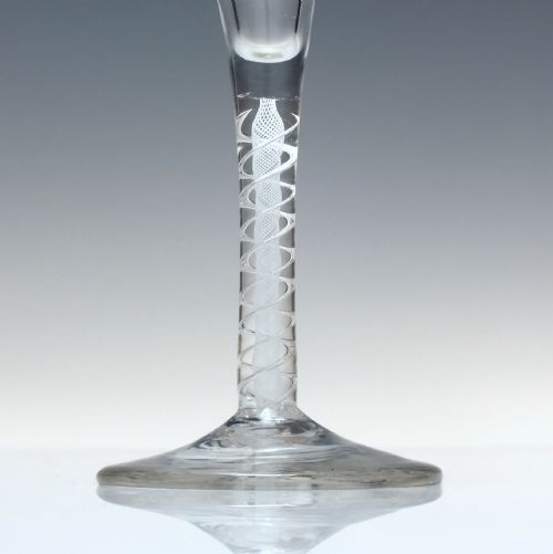 18TH CENTURY MIXED TWIST WINE OR CHAMPAGNE FLUTE GLASS C1760 - ADDITIONAL PHOTO 5