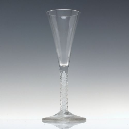 18TH CENTURY MIXED TWIST WINE OR CHAMPAGNE FLUTE GLASS C1760 - ADDITIONAL PHOTO 6