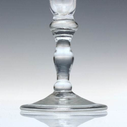 18TH CENTURY BALUSTROID WINE GLASS C1740 - ADDITIONAL PHOTO 4