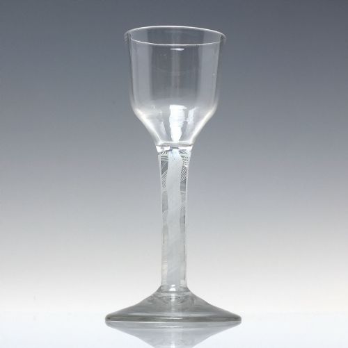 GEORGIAN OPAQUE TWIST WINE GLASS C1760 - ADDITIONAL PHOTO 6