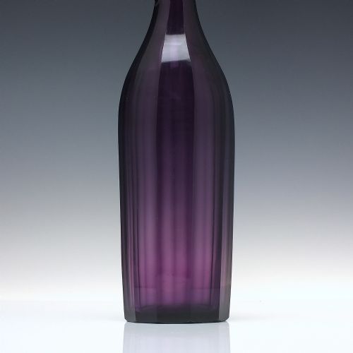 SUPERB ANTIQUE AMETHYST GLASS DECANTER C1850 - ADDITIONAL PHOTO 3