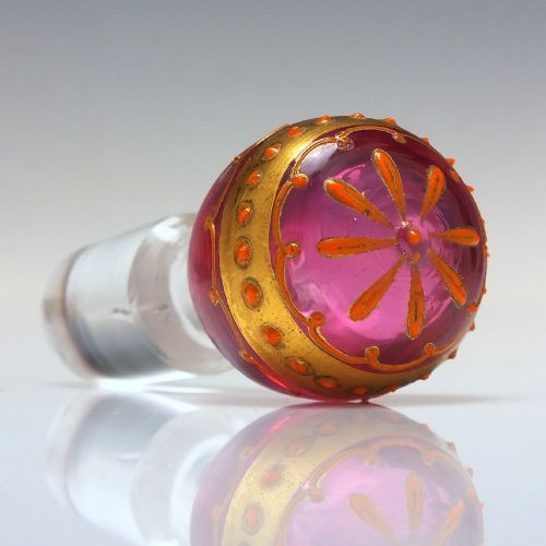 19TH CENTURY MOSER ENAMELLED GLASS PERFUME BOTTLE C1880 - ADDITIONAL PHOTO 1
