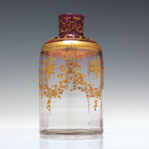 19TH CENTURY MOSER ENAMELLED GLASS PERFUME BOTTLE C1880 - ADDITIONAL PHOTO 3