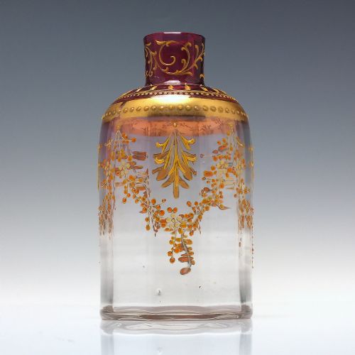 19TH CENTURY MOSER ENAMELLED GLASS PERFUME BOTTLE C1880 - ADDITIONAL PHOTO 4