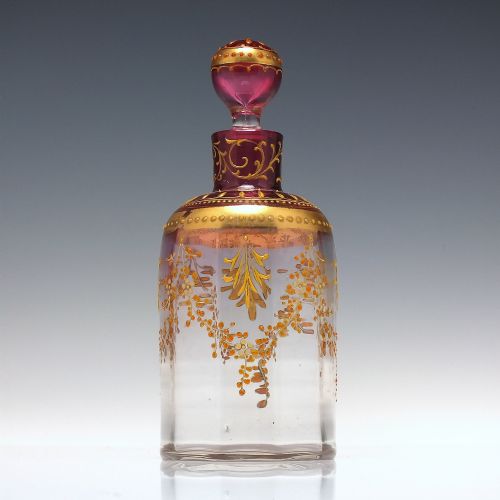19TH CENTURY MOSER ENAMELLED GLASS PERFUME BOTTLE C1880 - ADDITIONAL PHOTO 5