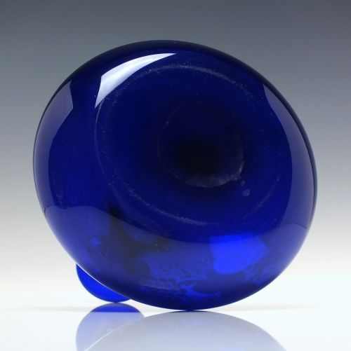 ANTIQUE GEORGIAN ENGRAVED BRISTOL BLUE GLASS MELL DECANTER CARAFE C1830 - ADDITIONAL PHOTO 1