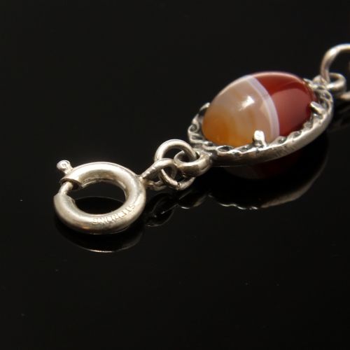 EXCEPTIONAL ANTIQUE SILVER AND SCOTTISH AGATE BRACELET C1920 - ADDITIONAL PHOTO 1
