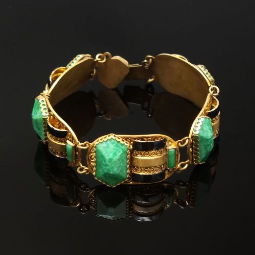 max neiger of gablonz egyptian revival art deco bracelet c1920 - CATEGORY: ANTIQUE JEWELLERY - DATED 1920