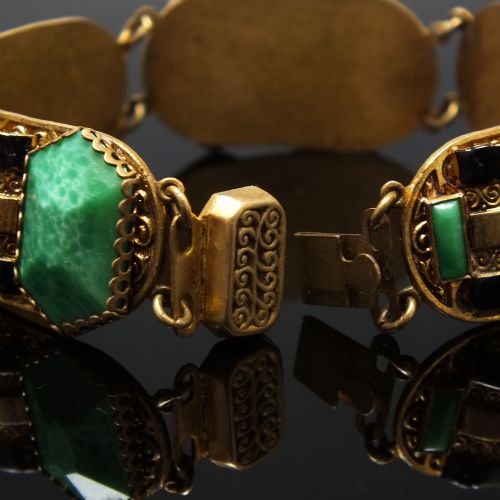 MAX NEIGER OF GABLONZ EGYPTIAN REVIVAL ART DECO BRACELET C1920 - ADDITIONAL PHOTO 4