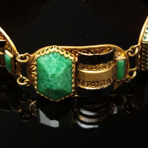MAX NEIGER OF GABLONZ EGYPTIAN REVIVAL ART DECO BRACELET C1920 - ADDITIONAL PHOTO 6