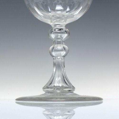 VICTORIAN ENGRAVED STEVENS WILLIAMS GLASS WINE GOBLET C1880 - ADDITIONAL PHOTO 5