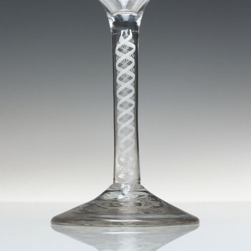18TH CENTURY ANTIQUE OPAQUE TWIST WINE GLASS C1760 - ADDITIONAL PHOTO 3