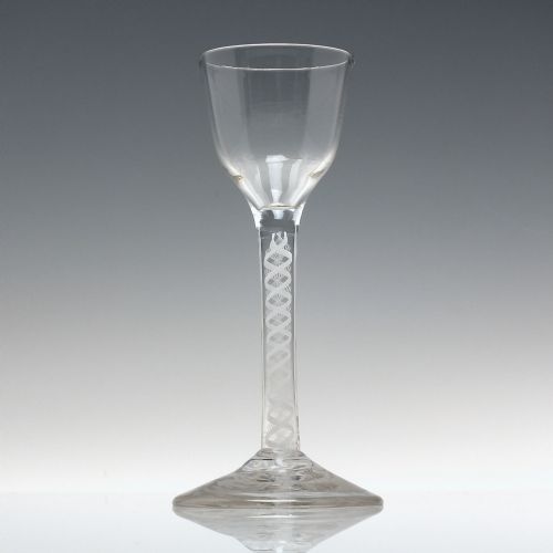18TH CENTURY ANTIQUE OPAQUE TWIST WINE GLASS C1760 - ADDITIONAL PHOTO 4