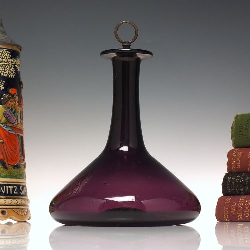 antique georgian amethys glass mell decanter carafe c1830 - CATEGORY: ANTIQUE GLASS - DATED 1800