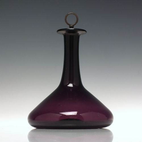 ANTIQUE GEORGIAN AMETHYS GLASS MELL DECANTER CARAFE C1830 - ADDITIONAL PHOTO 2