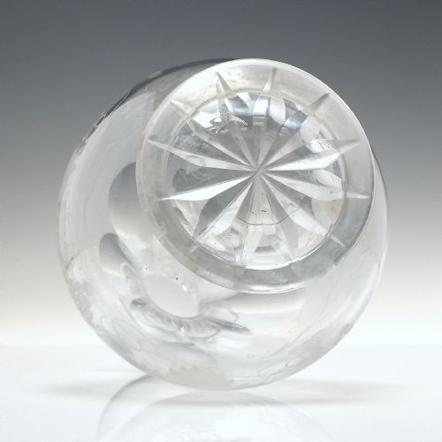 ENGRAVED VICTORIAN GLASS WINE CARAFE C1860 - ADDITIONAL PHOTO 1