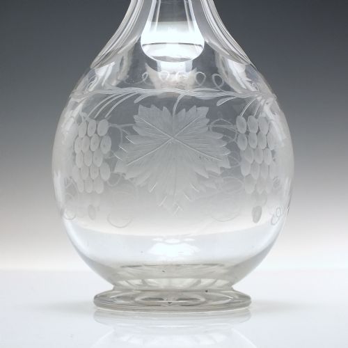 ENGRAVED VICTORIAN GLASS WINE CARAFE C1860 - ADDITIONAL PHOTO 4